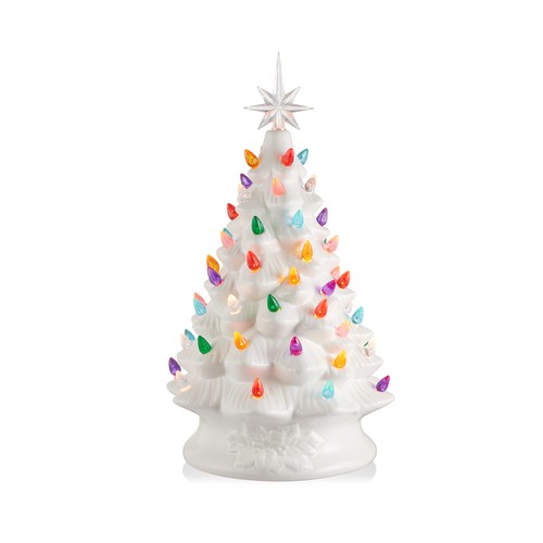 Pre lit hand painted white - 15",