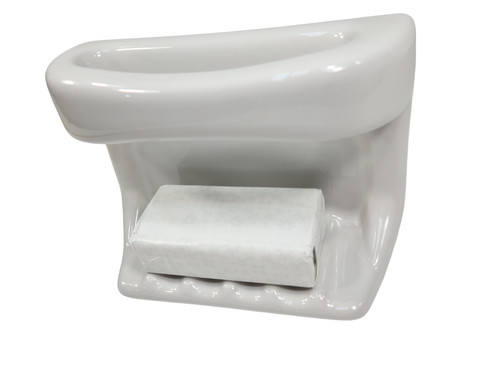 Vintage white ceramic soap - vintage,