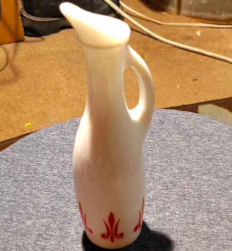 Unmarked white ceramic pitcher - ceramic,