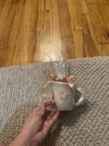 Ceramic white mug with - mug, pink