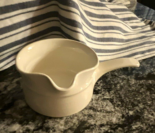 White ceramic gravy - ceramic, boat
