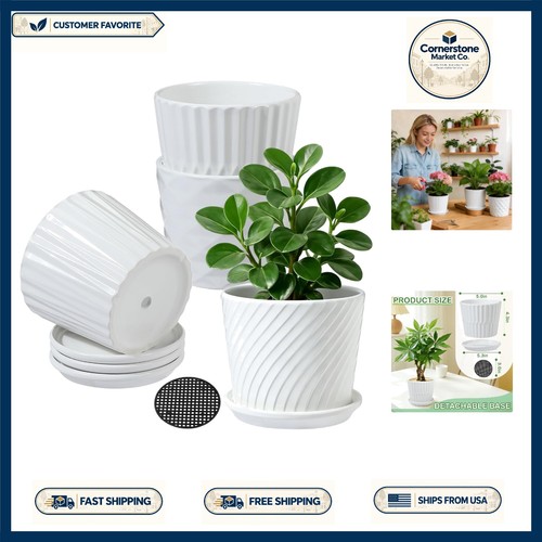 Chic white ceramic - white, 5.5”