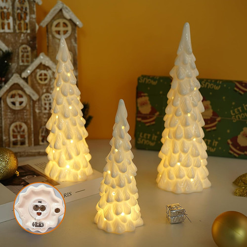 Pcs white ceramic christmas - 3,